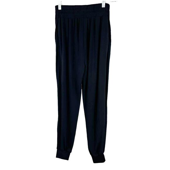 Cinq a Sept NWT Gizele Matte Jersey Tie Front Pants Black Size S Elastic Wasit - Picture 3 of 11